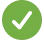 Green check mark on black background.
